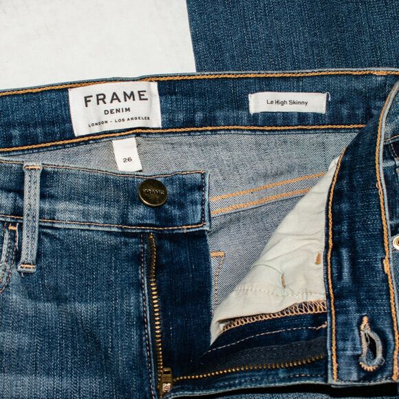 FRAME Denim Size 26 Le High Skinny Jeans Stanmore Blue - Picture 3 of 9
